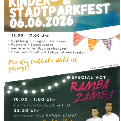 Kinder- & Stadtparkfest der Stadt L&uuml;bz 2026