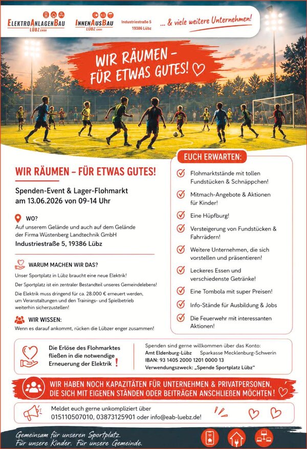 Bild vergr&ouml;&szlig;ern: Spenden-Event & Lager-Flohmarkt 13.06.2026