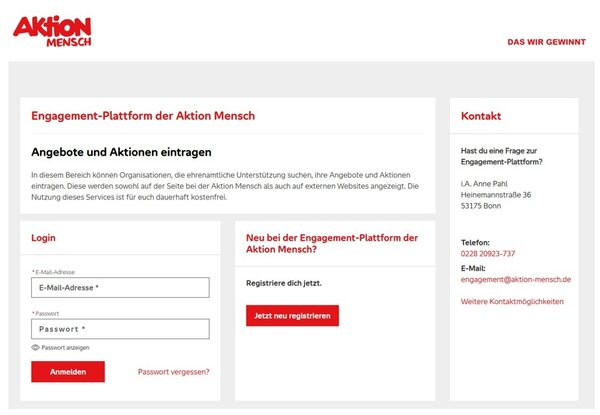Bild vergr&ouml;&szlig;ern: Engagement-Portal der Aktion Mensch - Deutschlands